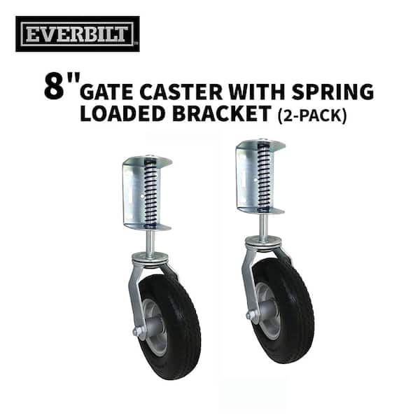 Shepherd 8 in. Black Rubber and Steel Pneumatic Swivel Gate Casters ...