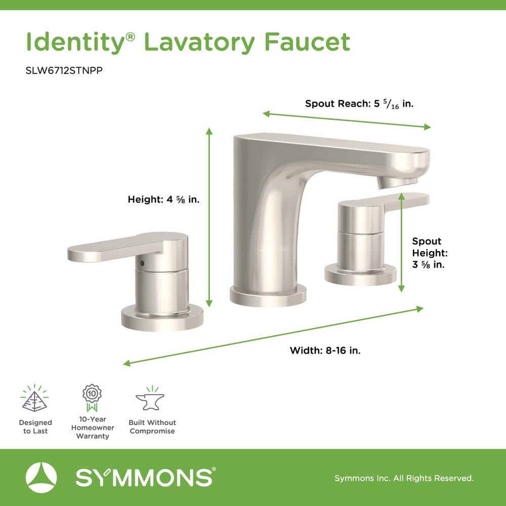 Satin Nickel Widespread Two-Handle Bathroom Faucet with Push Pop Drain