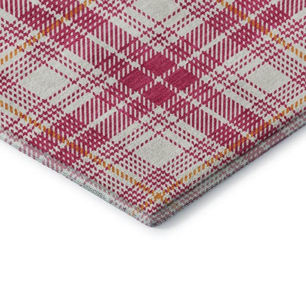 Mayfield Premium Machine Washable Abstract AMF993 Blush 2 ft. x 3 ft. Area Rug