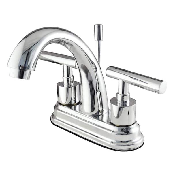 Kingston Brass Manhattan 4 in. Centerset 2-Handle Bathroom Faucet in Chrome