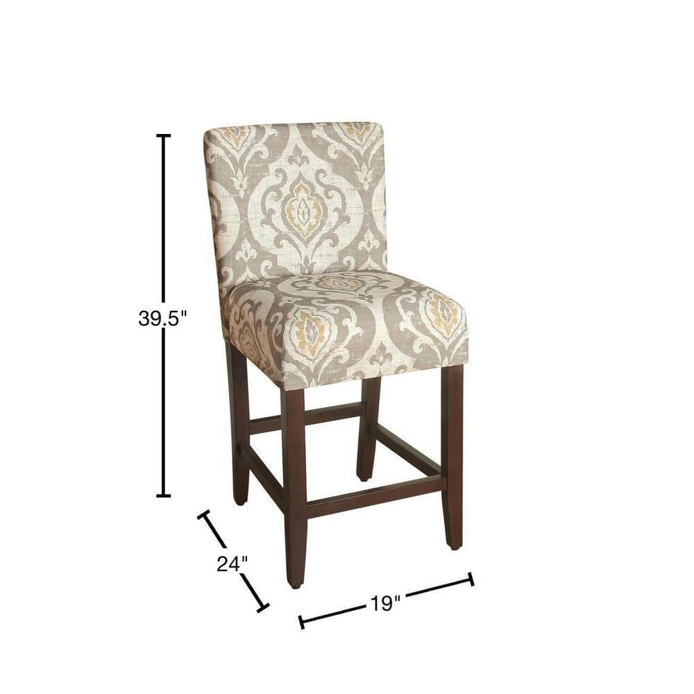 Suri 24" Brown Wood Counter Height Barstool