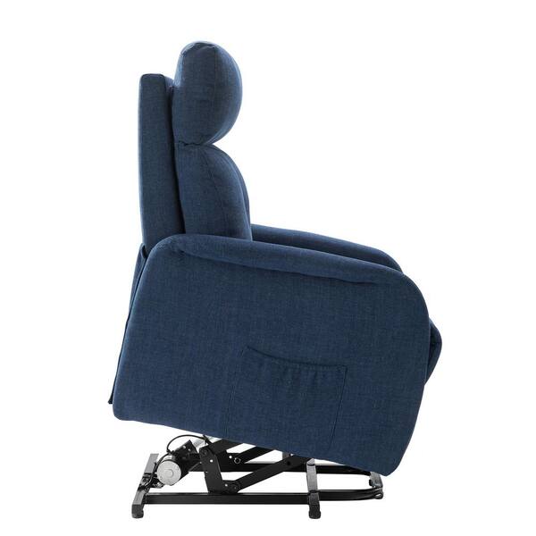 JAYDEN CREATION Carol Navy Power Recliner with Flared Arms Set of