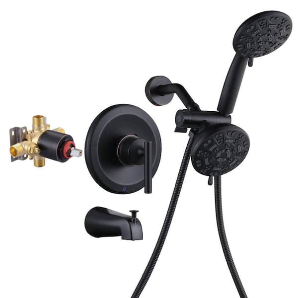 Single Handle 7-Spray Tub and Shower Faucet 1.8 GPM in. Oil Rubbed Bronze with Pressure Balance Valve Included