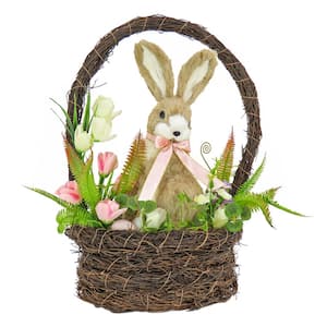 17 in. Easter Bunny Basket Table Decor