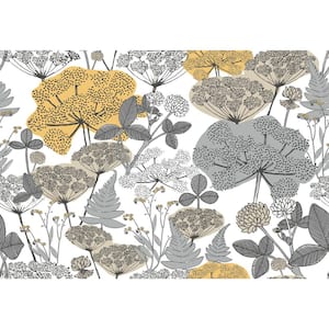 Yellow and Grey Niittypolku Peel and Stick Wallpaper (Covers 28.29 sq. ft.)