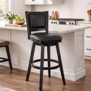 Broadmoor 29.75 in Bar Height Swivel Wood Stool - Black