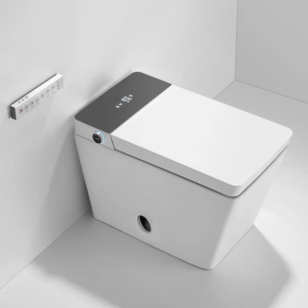 Elongated Square Smart Toilet Bidet 1.0/1.6 GPF in White with Tank, Auto Open and Close, Auto Flush,Multiple Spray Modes