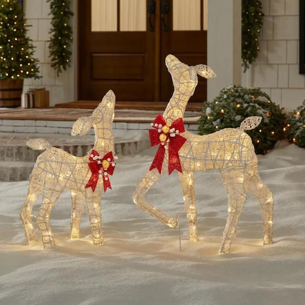 2-Piece Polar Wishes LED Deer Holiday Yard Decoration Y38