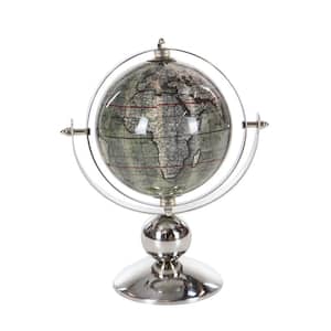 9 in. Silver Stainless Steel Decorative Globe