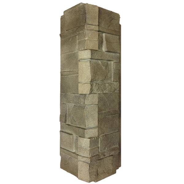 Novik 16 In X 5 88 In Dry Stacked Stone Corner Vinyl Siding In Brownstone 5 Case 120540004