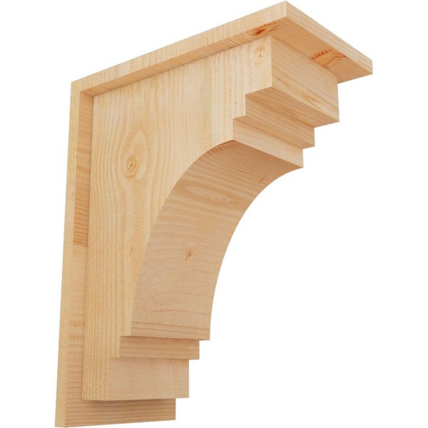 Ekena Millwork 8 in. x 14 in. x 18 in. Douglas Fir Pescadero Rough Sawn Corbel with Backplate
