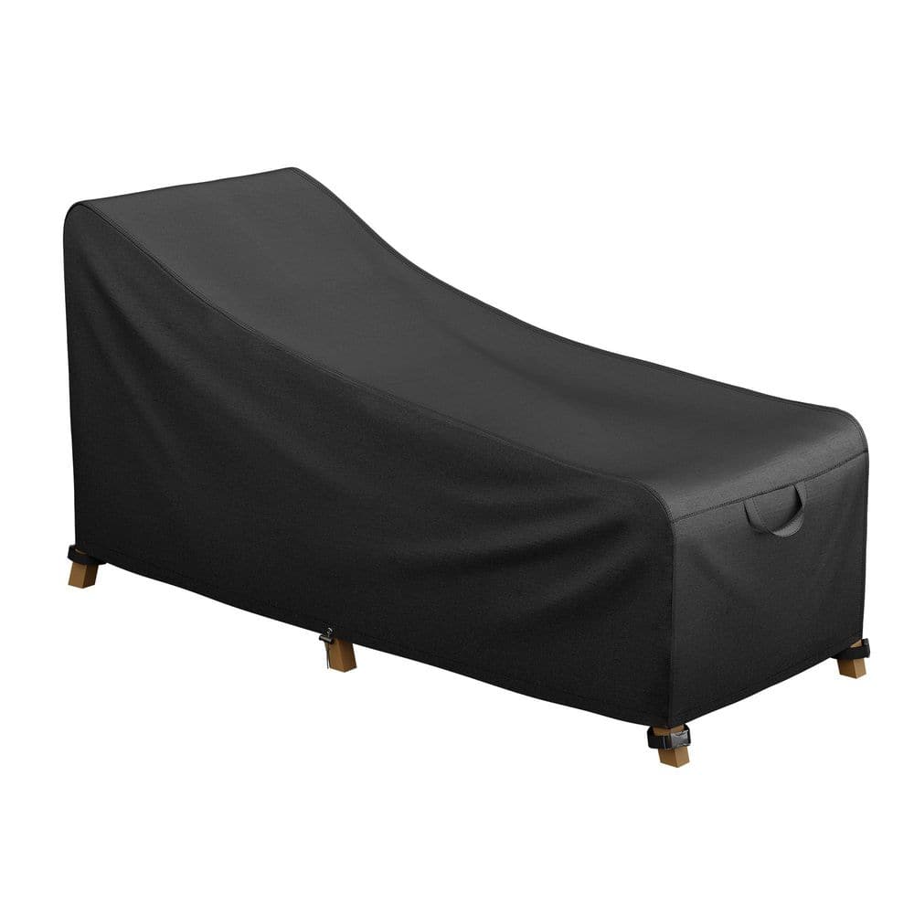 60L x 26W x 34H in Black Outdoor Lounge Chaise Chair Cover Waterproof Patio