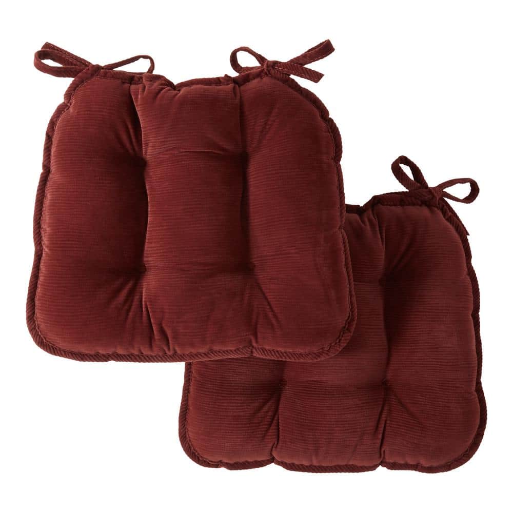 Fluffy Memory Foam Non Slip Chair Cushion Pad 6 Pack - Red