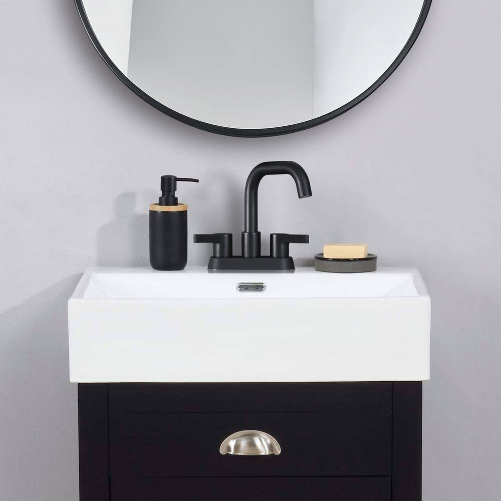Matte Black Stainless Steel Double Handle High Arc Faucet