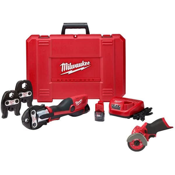 Milwaukee M12 12-Volt Lithium-Ion Force Copper Logic Cordless Press Tool Kit (4 Jaws Included) with M12 FUEL Cut Off Tool