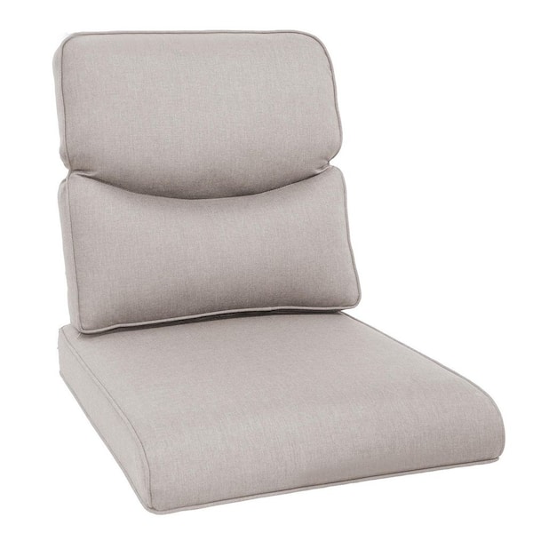 22 in. x 25 in. 2-Piece Deep Seating Outdoor Lounge Chair Replacement Cushion and Back Pillow in Beige