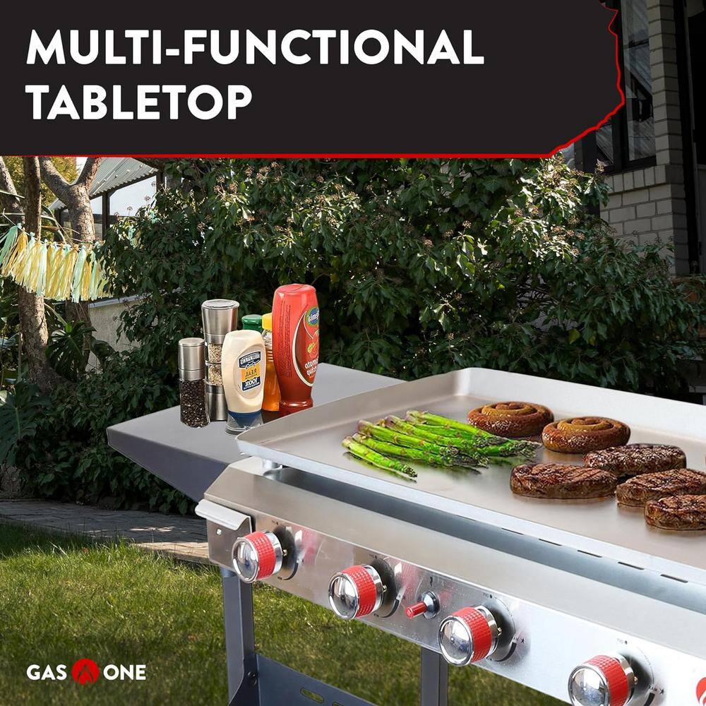 Gas One 4-Burner Black and Stainless Steel Portable Propane Grill