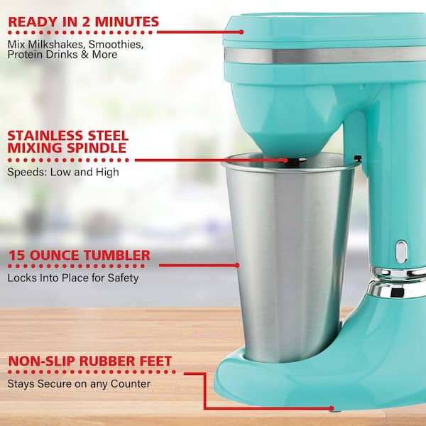 Brentwood 15 oz. Light Turquoise Classic Milkshake Maker