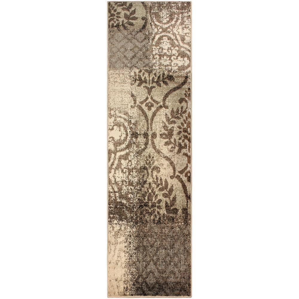 SUPERIOR Bristol BeigeBrown 2 ft. 7 in. x 8 ft. Scrolling Patchwork Polypropylene Area Rug 2