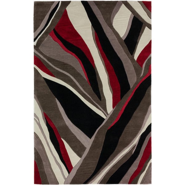 Addison Rugs Ascot 16 Abstract Stripe Black 8 ft. x 10 ft. Area Rug
