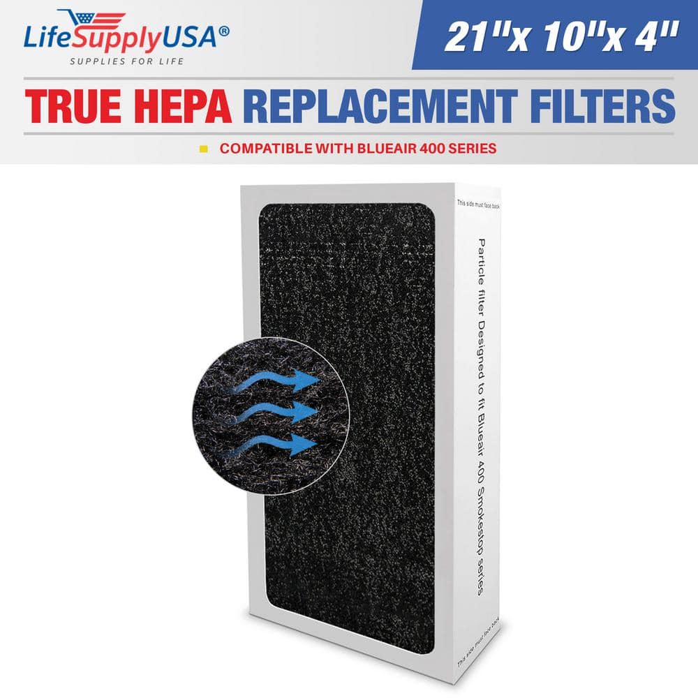 LifeSupplyUSA 21 Inches W x 4 Inches H x 10 Inches L Blueair All 400 Series True HEPA Air Purifier Filter ER005 SS HD