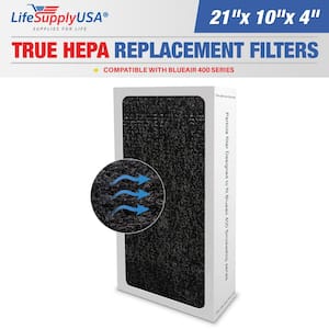 True HEPA Filter Replacement Purifier Compatible with Blueair 400-Series 400PF 401 401PF 410B 402 403 410 450E 455 455EB