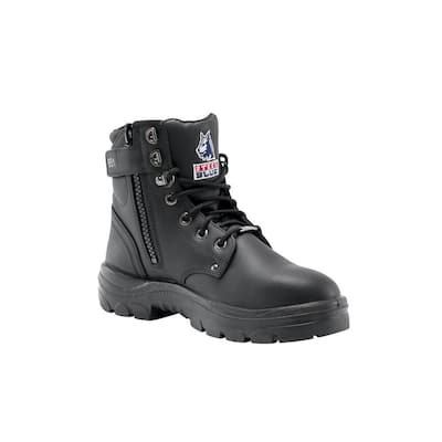 Men's Argyle Zip 6 inch Lace Up Work Boots - Steel Toe - Black Size 10(M)