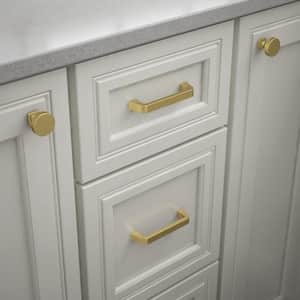 Classic Bell 3-3/4 in. (96mm) Center-to-Center Brushed Brass Drawer Pull