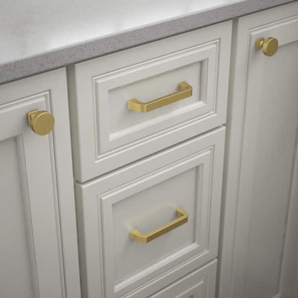 Classic Bell 3-3/4 in. (96 mm) Classic Modern Gold Cabinet Drawer Bar Pull