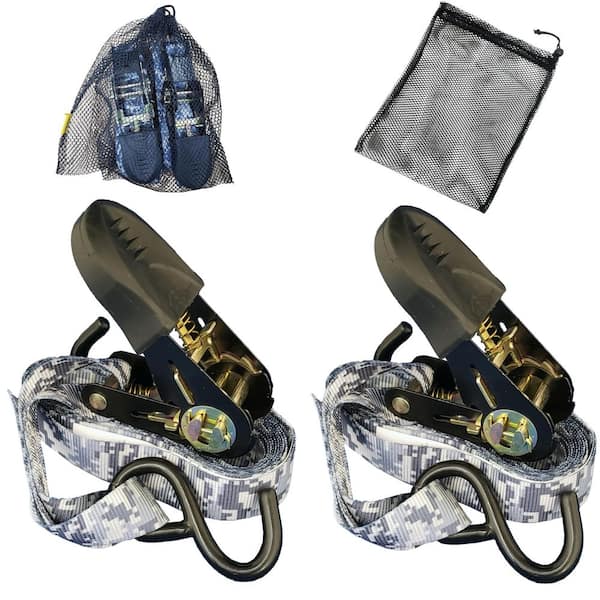 1 in. x 10 ft. Camo Ratchet Tie Down w/ Storage Bag 2(Pack)