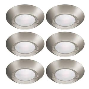 5 in./6 in. Disk Light with Brushed Nickel Trim Option Integrated LED Recessed Light Trim (6-Pack)