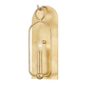 Mallory 1-Light Gold Leaf Wall Sconce