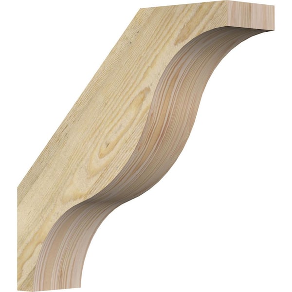 Ekena Millwork 4"W x 16"D x 16"H Funston Rough Sawn Knee Brace, Douglas Fir