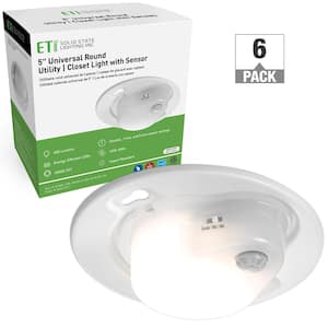 5 in. Motion Sensing Utility Closet Light LED Flush Mount 650 Lumens 7W Bright White 4000K Switch Controlled (6-Pack)