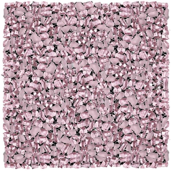 Apollo Tile Pink 11.8 in. x 11.8 in. Pebble Polished and Honed Glass Mosaic Tile (4.83 sq. ft./Case)