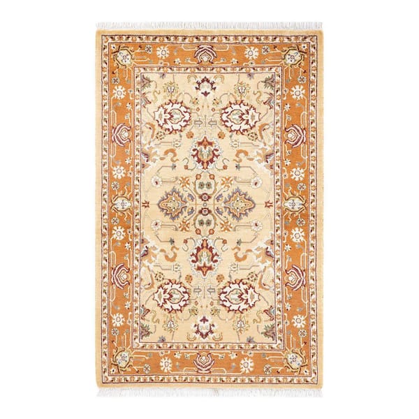 Solo Rugs Mogul One-of-a-Kind Traditional Yellow 2 ft. 9 in. x 4 ft. 3 in. Oriental Area Rug