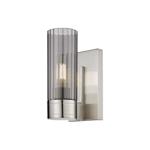 Innovations Empire 3.13 in. 1-Light Satin Nickel Wall Sconce with Glass Shade