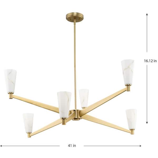 Progress Lighting Tosca Collection 6-Light Matte Black Modern Luxe Chandelier
