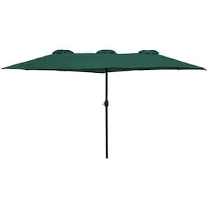 15 ft. Outdoor Patio Market Umbrella with Hand Crank Green