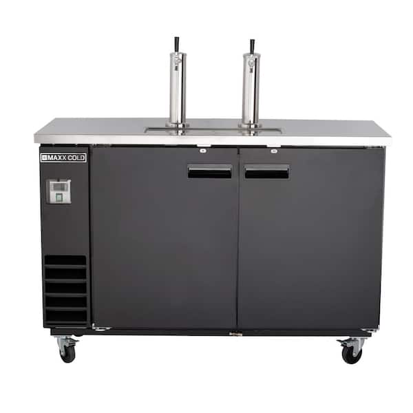 Maxx Cold Dual Tower Beer Dispenser, 14.2 cu. ft. , 2 Barrels/Kegs (402L), in Black/Stainless Top