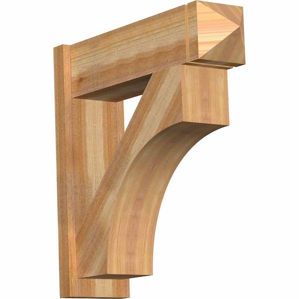 Ekena Millwork 8 in. x 28 in. x 28 in. Westlake Arts and Crafts Rough Sawn Western Red Cedar Outlooker