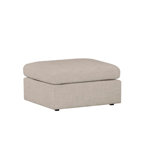 Thorton 32 in. Performance Fabric Ottoman in Wheat Beige