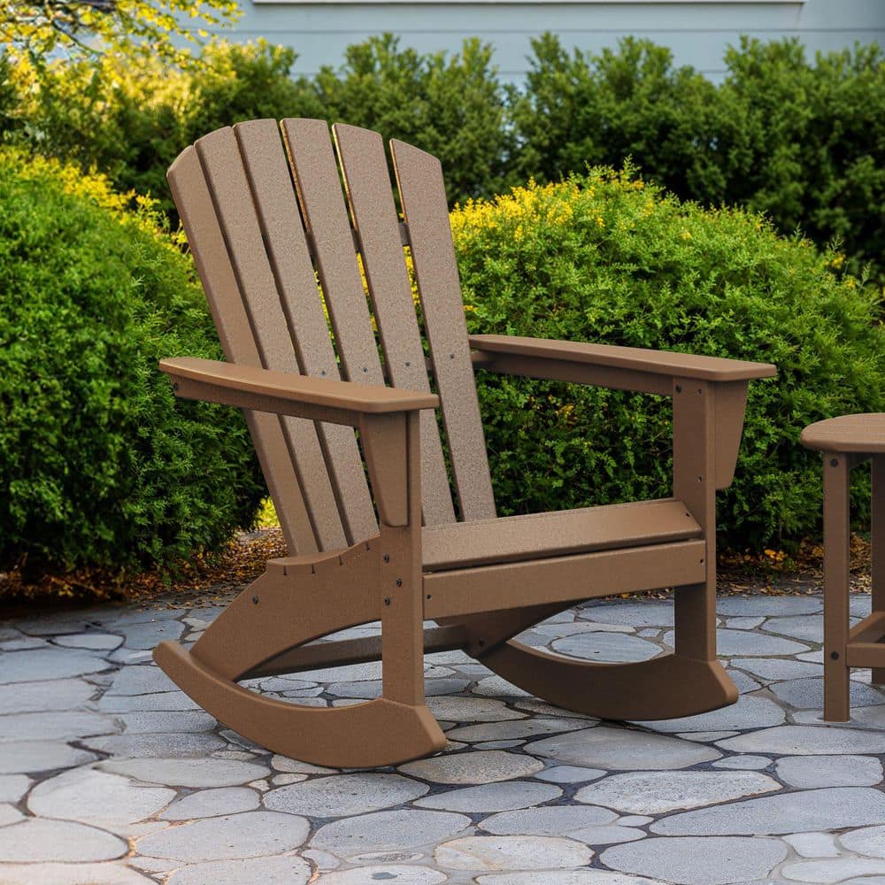 POLYWOOD Grant Park Plastic Patio Adirondack Outdoor Rocking Chair ADR440TE