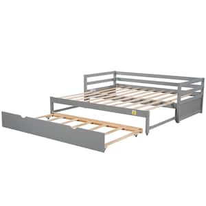 Gray Double Twin Daybed with Trundle