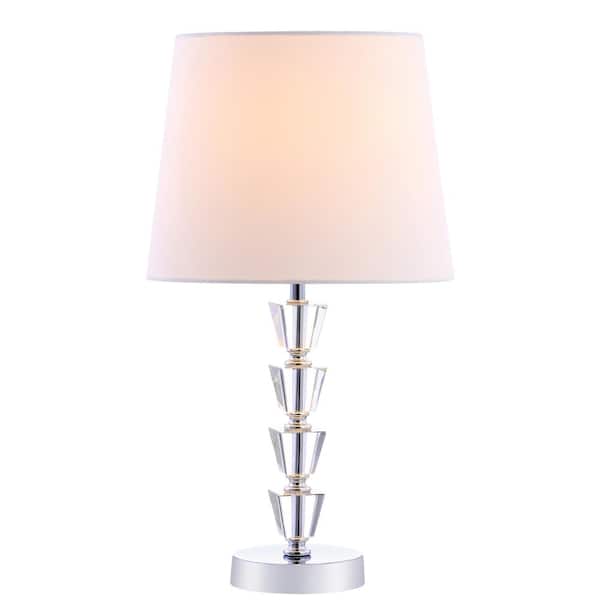 Safavieh Belomy 18 5 In Clear Chrome, Clear Table Lamp Shades