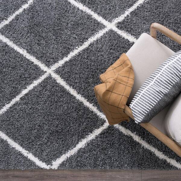 Light Gray Indoor Shag Carpet Mat Area Rug 3 x 5 4 x 6 5 x 8 Ft Stain  Resistant