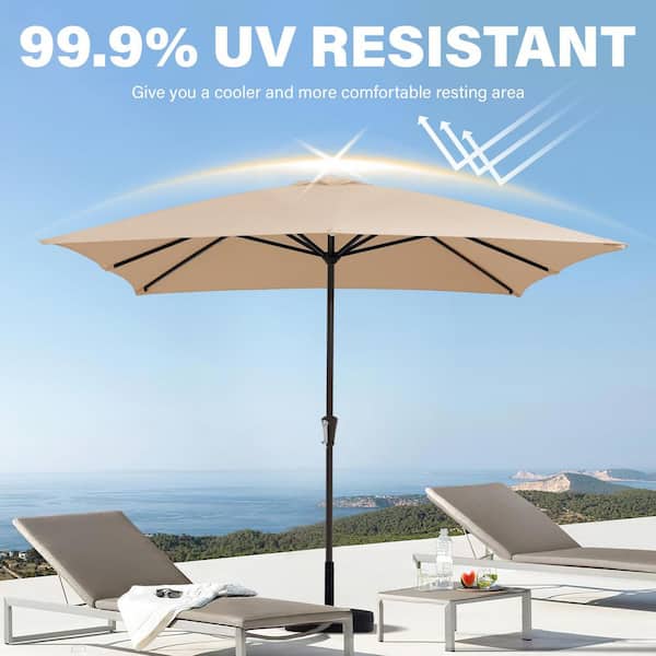 11 patio market umbrella with tilt Sunline 11 ft Patio Market Umbrella with Crank & Push Button Tilt, UV Protection & Wind Vent, Antique Beige