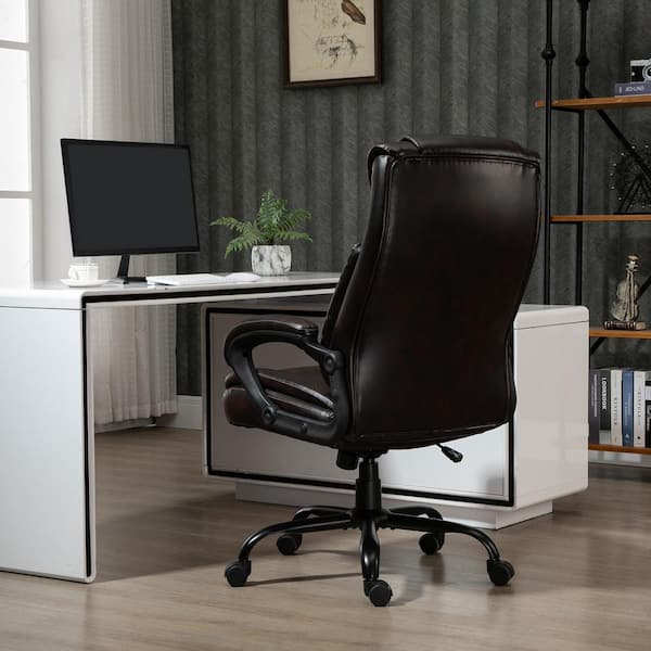 Vinsetto Big and Tall Executive Office Chair with High Back Diamond Stitching Adjustable Height & Swivel Wheels Brown