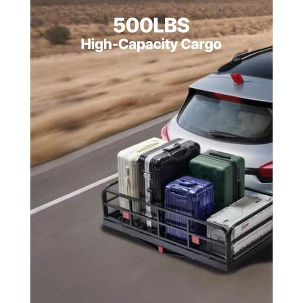 60 in. x 24 in. x 14 in. Hitch Cargo Carrier, 500 lbs. Capacity Hitch Cargo Carrier with Anti-Rattle Hitch Stabilizer