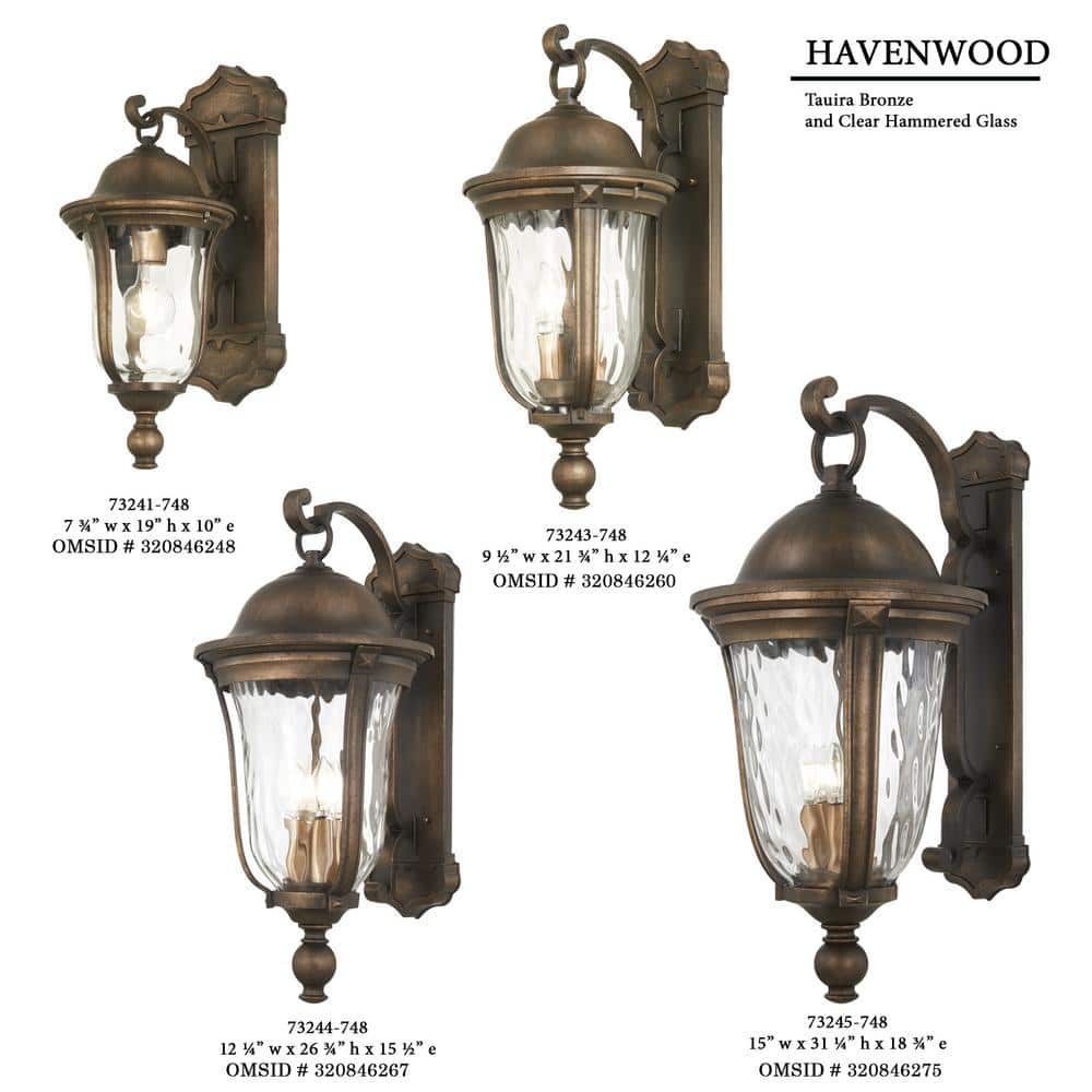 Havenwood Tauira Bronze & Alder Silver 3-Light Outdoor Hanging Lantern